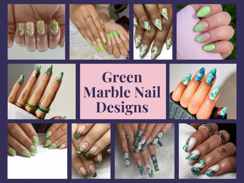 17 Mesmerizing Green Marble Nail Designs for a Trendy Look!