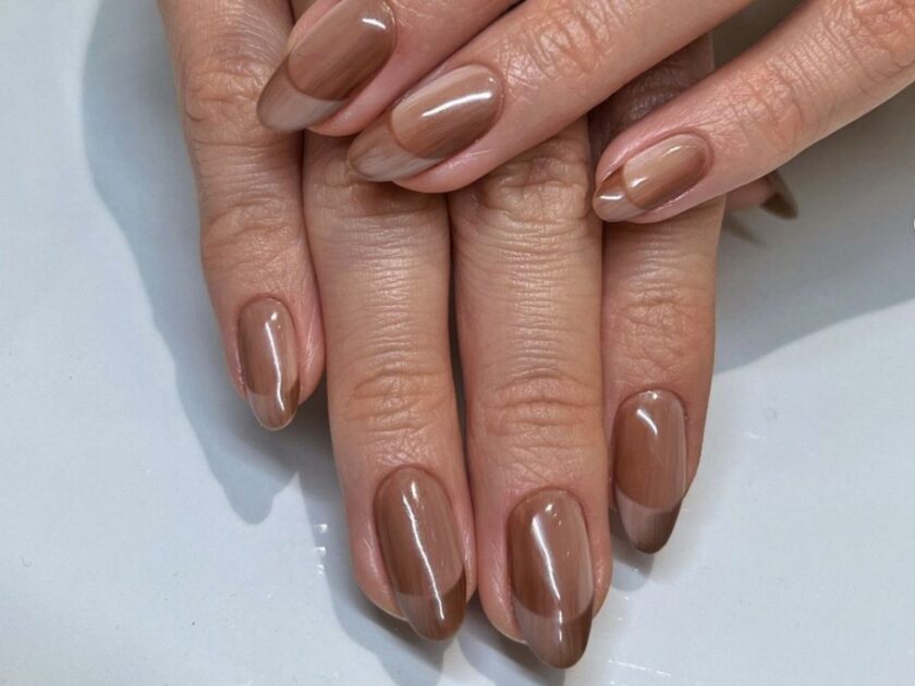 Brown Ombre Minimalist Nail Styles