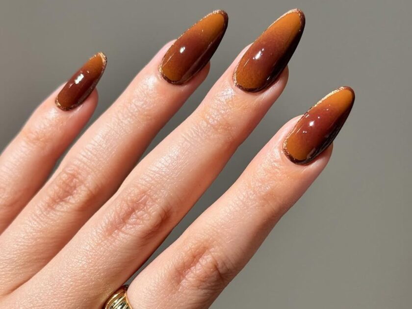 Brown Ombre Nails Art
