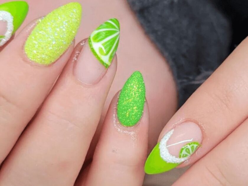 Glitter Margarita Nails Art