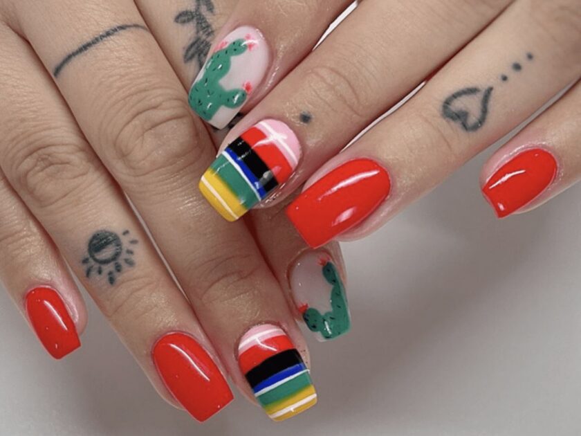 Happy Cinco De Mayo Nails Design