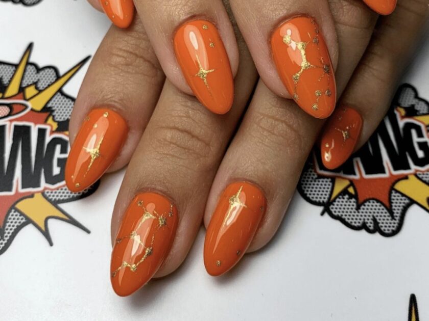 Orange Celestial Nail Ideas
