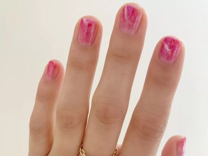 Pink Galaxy Nails Design