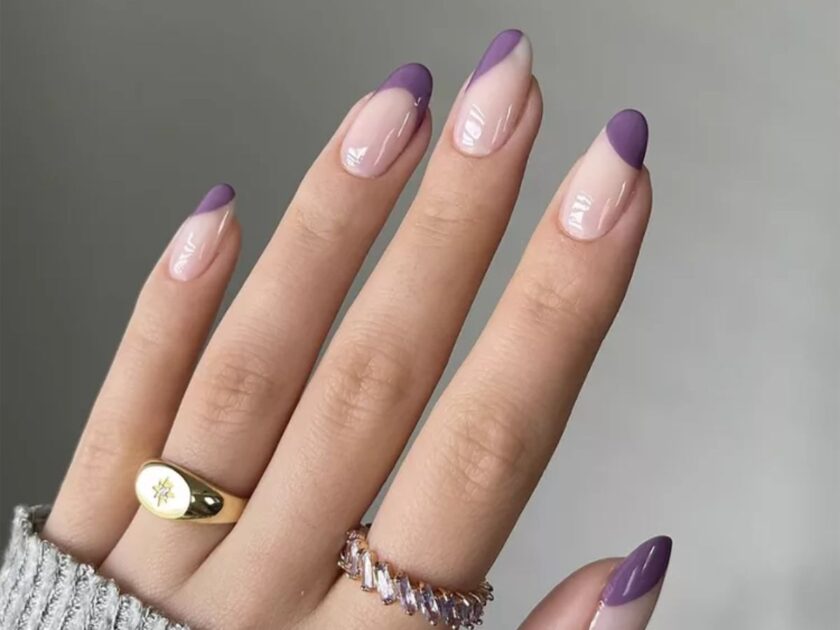 Abstract Plum Nail Art