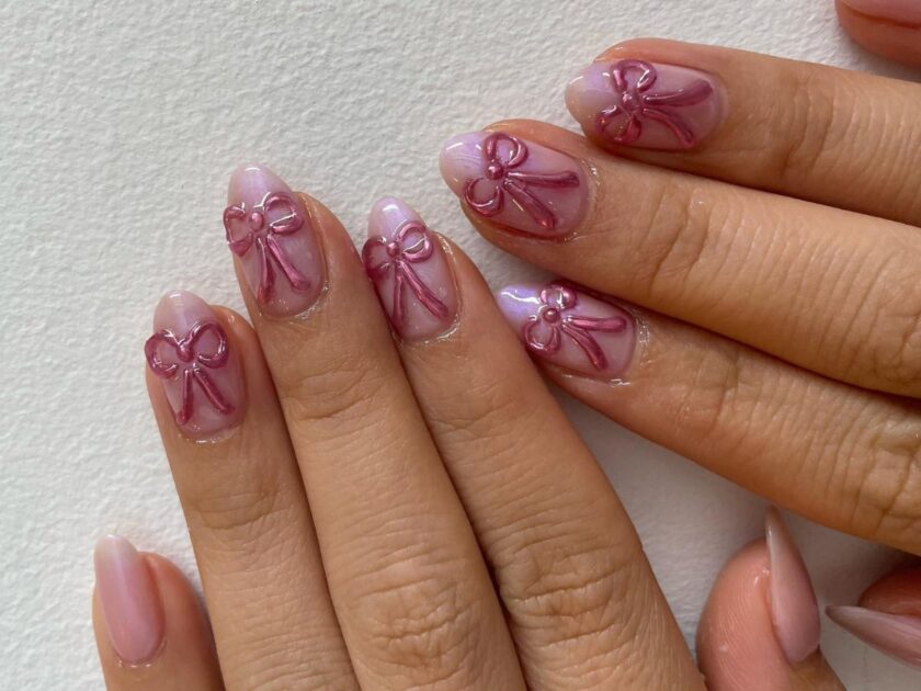 Ballerina Bow Nails
