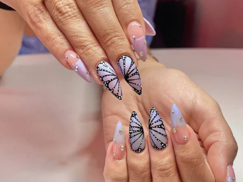 Bedazzled Butterfly Nails