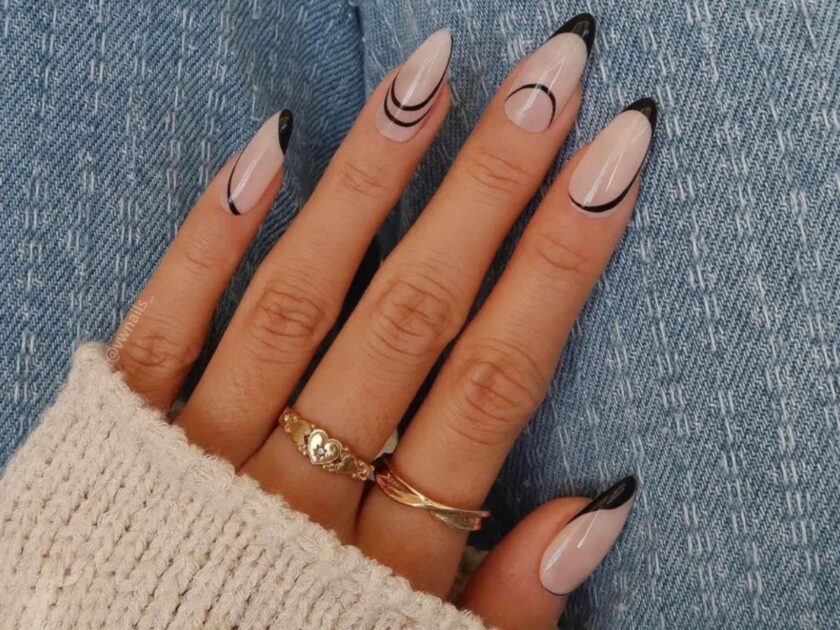 Black French Tips Nails