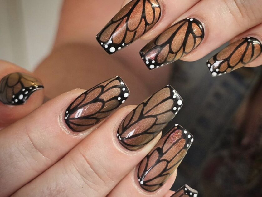 Butterfly Wings in Brown Nail Polish