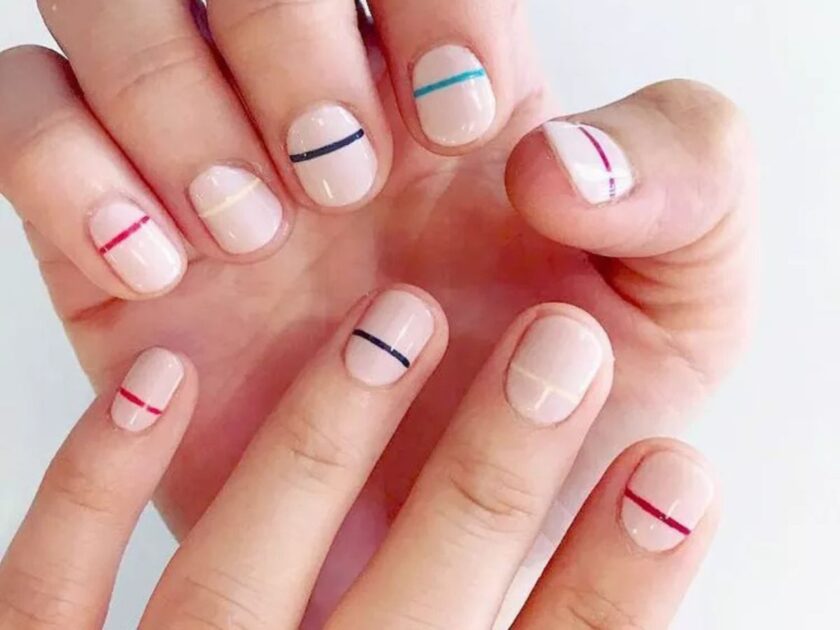 Colorful Lines Nails Ideas