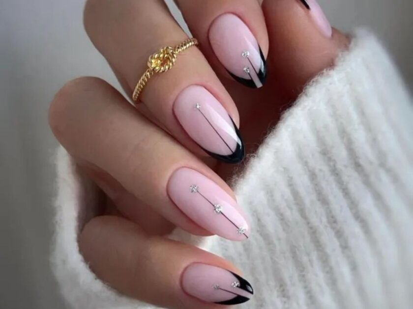 French Nails & Rhinestones