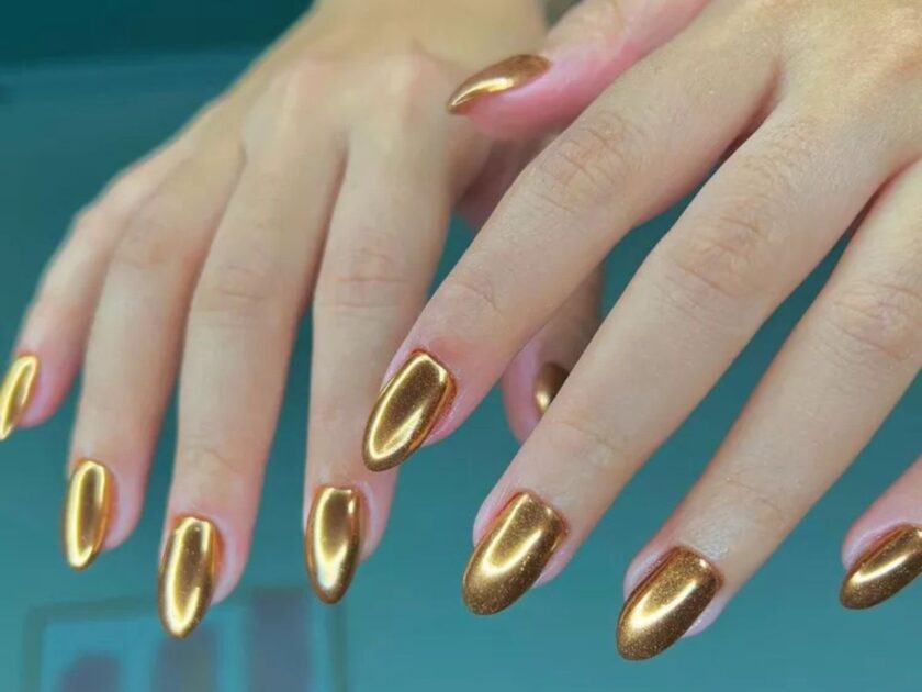 Gold Chrome Nails