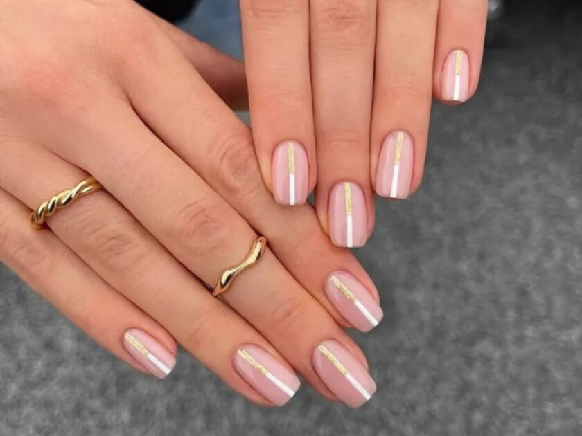 Gold Line Nail Design