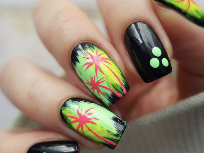 Neon Party Nails