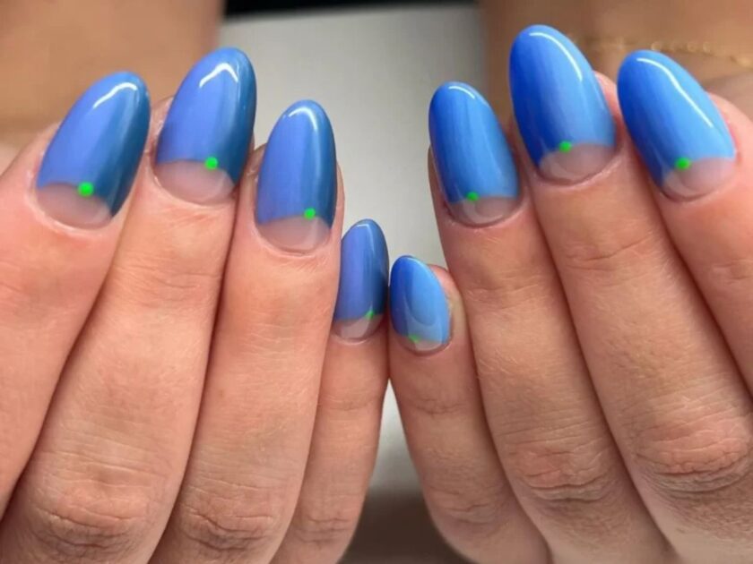 Ombre Sky Blue Nails Art