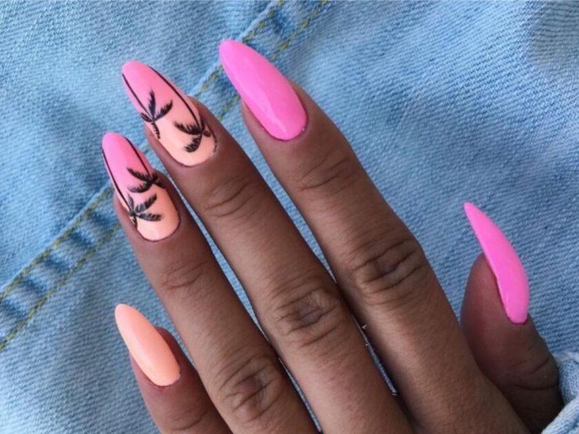 Ombre Tropical Summer Beach Nails