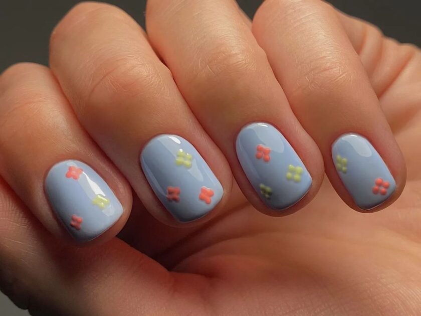 Pastel Florals Nail Idea