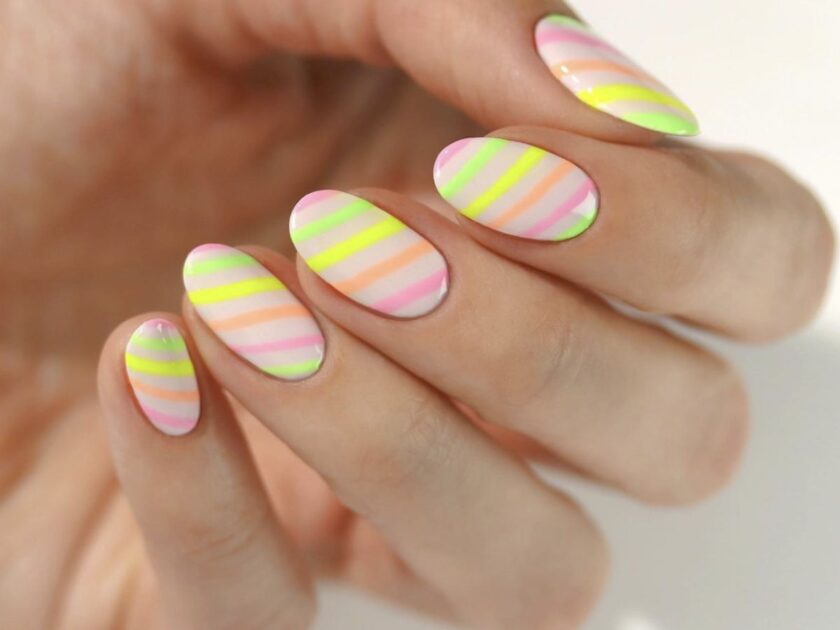 Pastel Neon Spring Nails Inspo