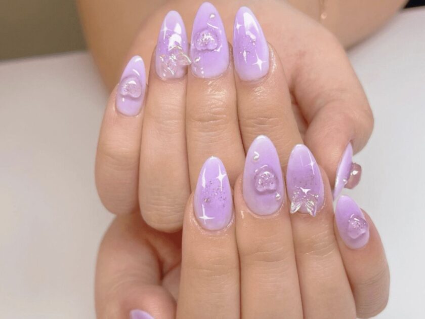 Pastel Purple Overall Look Nails