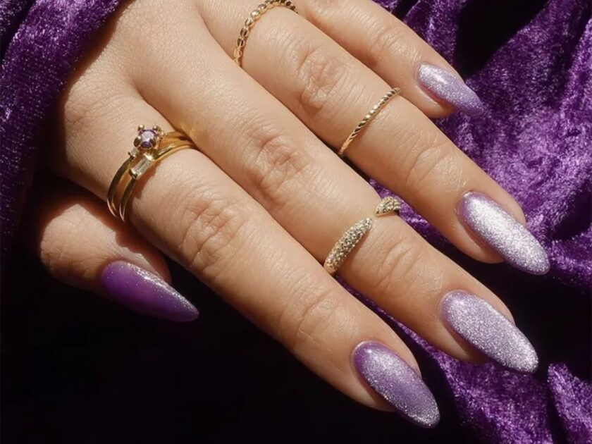 Purple Crushed Velvet Nail