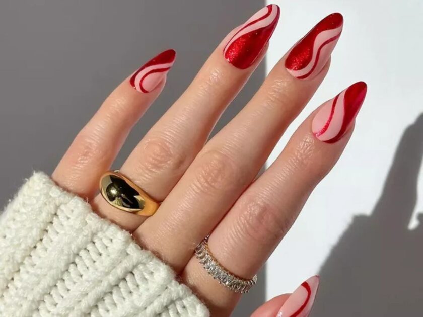 Red Swirl Nails