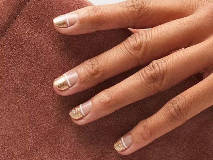 Rose Gold Tips Nail Idea