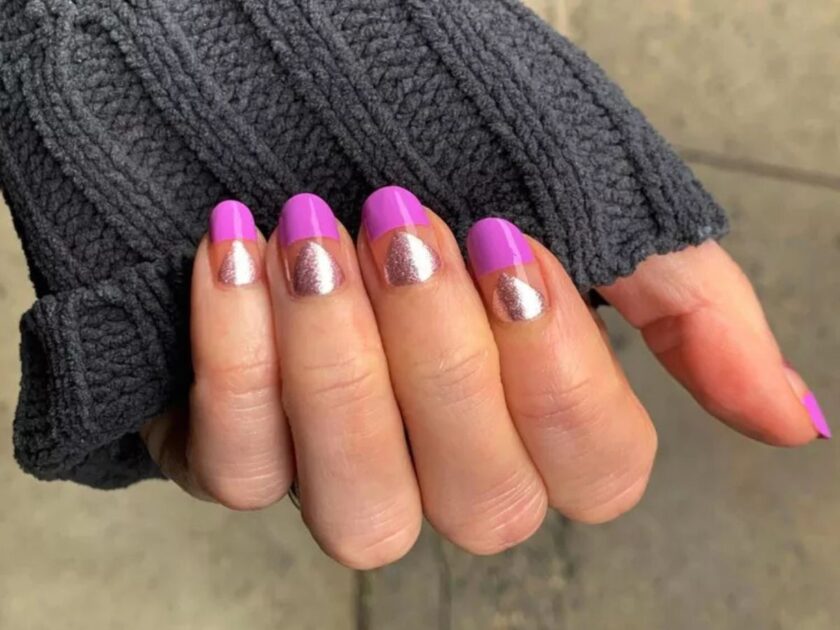 Rose Gold Triangles Nail Art