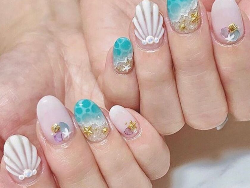 Sea Party Mermaid Nails