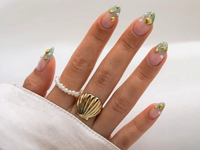 Seafoam Green Ombre Nails