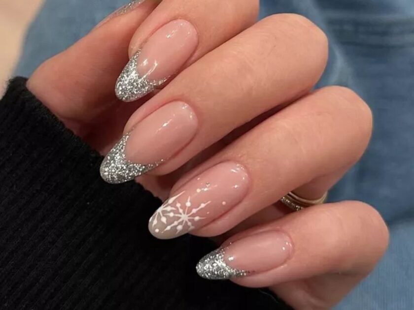Sparkling Snow Nails
