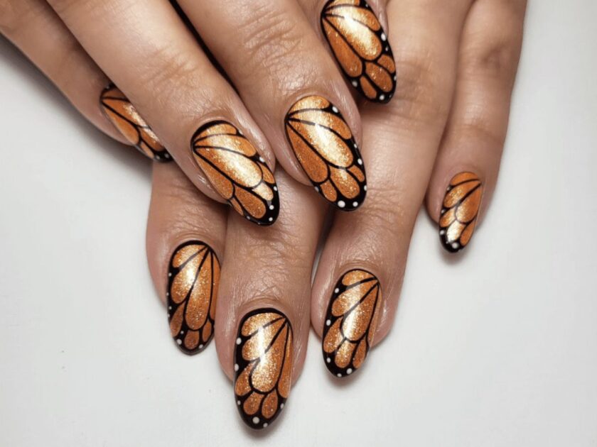 Trendy Monarch Butterfly Nail Art
