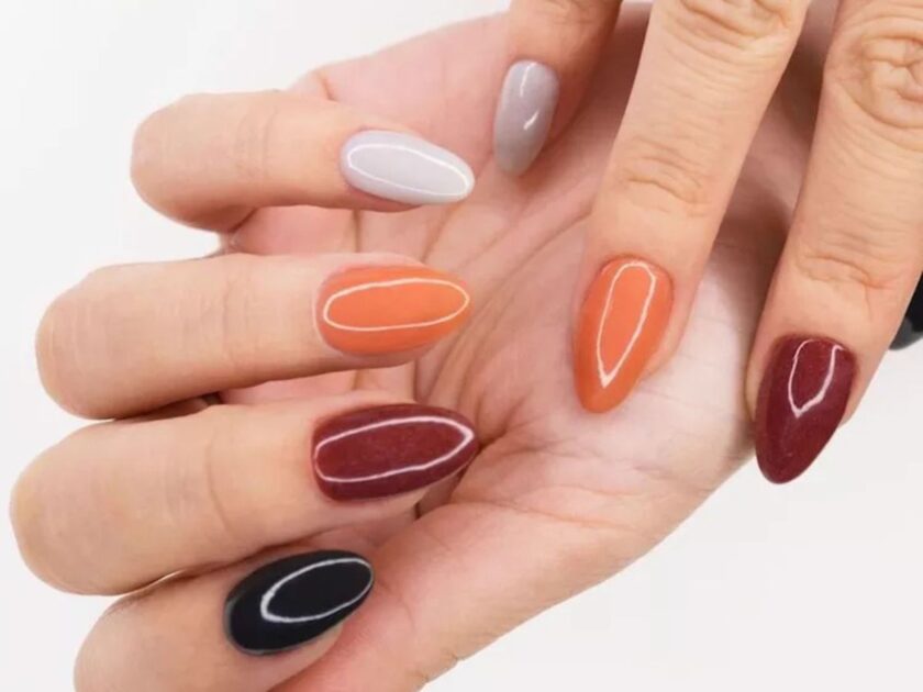 Burnt Orange Dip Nails