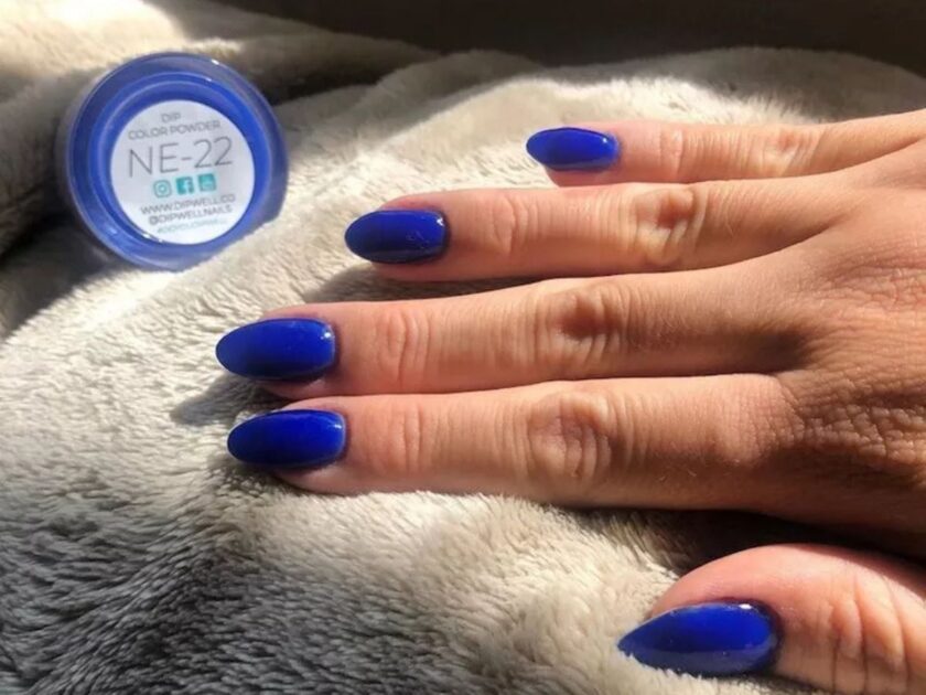 Cobalt Blue Dip Nails Ideas