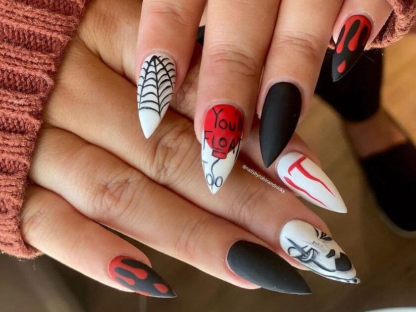 Deadly Glam nail design for Halloween