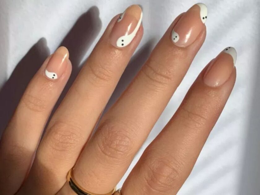 Ghostly Negative Space Nails