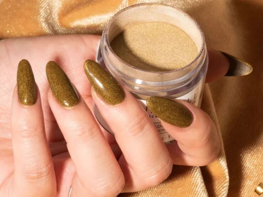 Gold Shimmer Nails Design