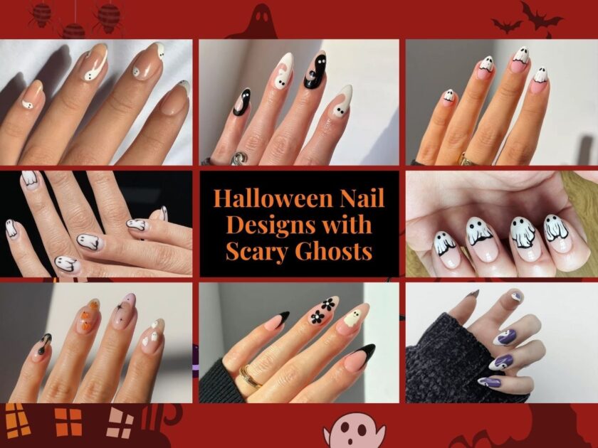 Halloween Nail Designs with Scary Ghosts
