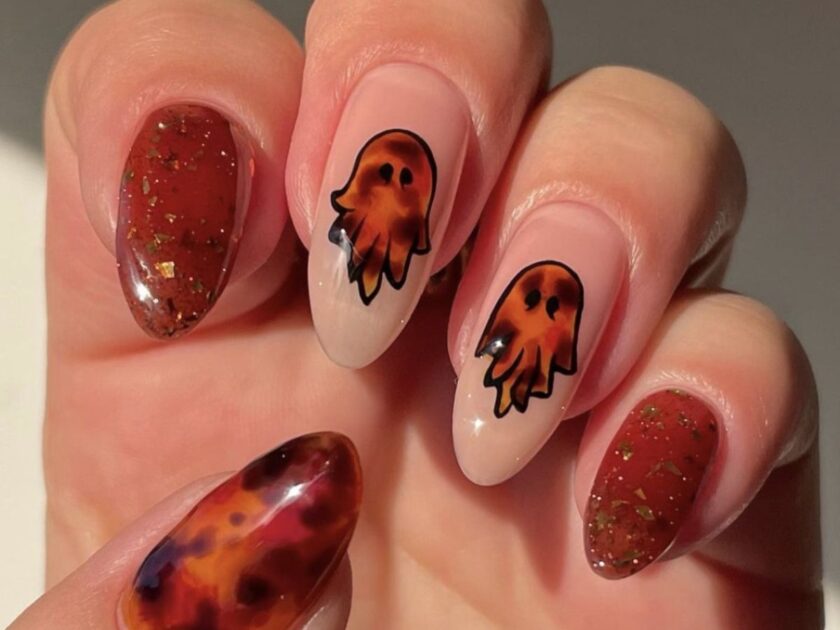 Halloween’s Fiery Red, Spooky Nails