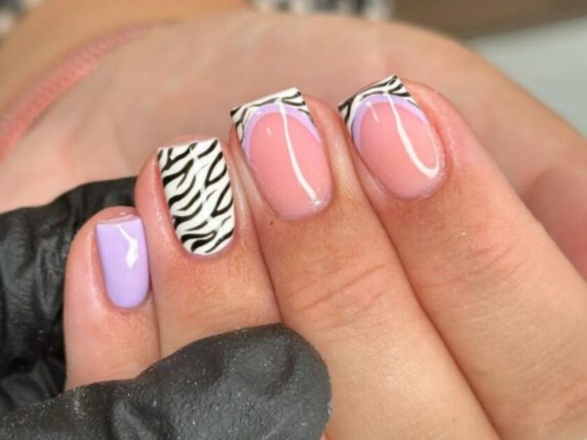 Lavender Zebra Chic Nail