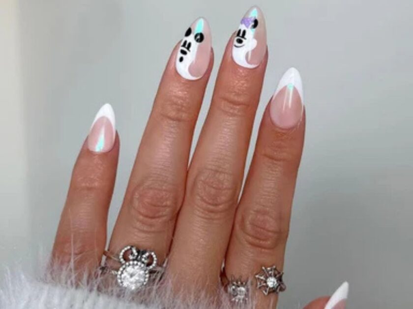 Mickey & Minnie Ghosts Nails