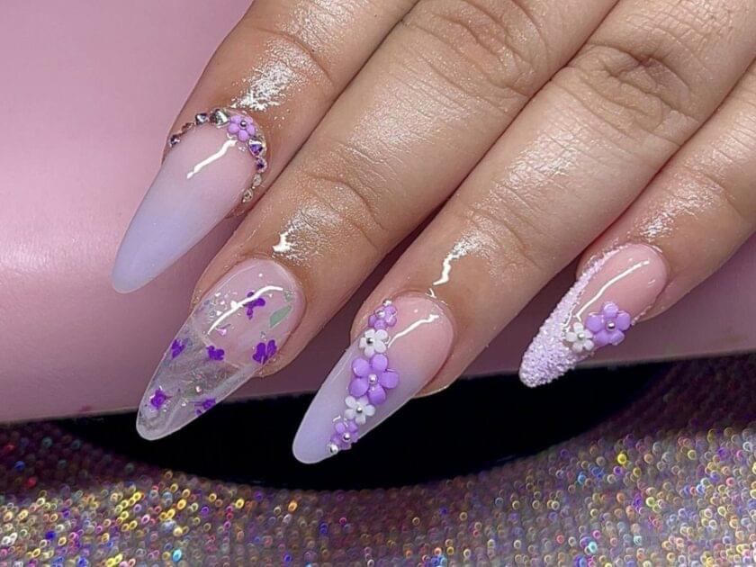 Lavender Spring Birthday Nails