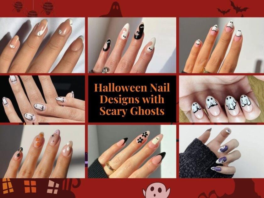 Halloween Nail Designs with Scary Ghosts